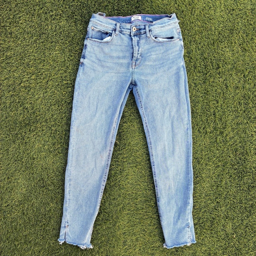 Kensie Jeans The Kelsey High Rise Skinny Light Wash Raw Hem Size 8/29 28x27 Y2K